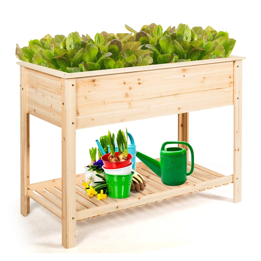 Raised Garden Planter Bed Box Stand Wood Elevated Planter for Garden