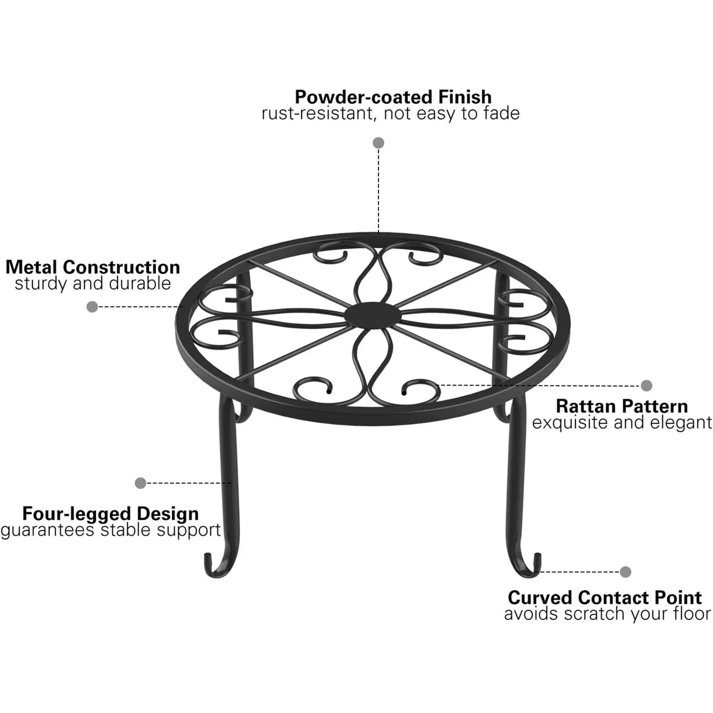 1pcs Heavy Duty Metal Rustproof Iron Plant Stand Indoor And Outdoor Simple European Flower Rack Flower Pot Planter Holder