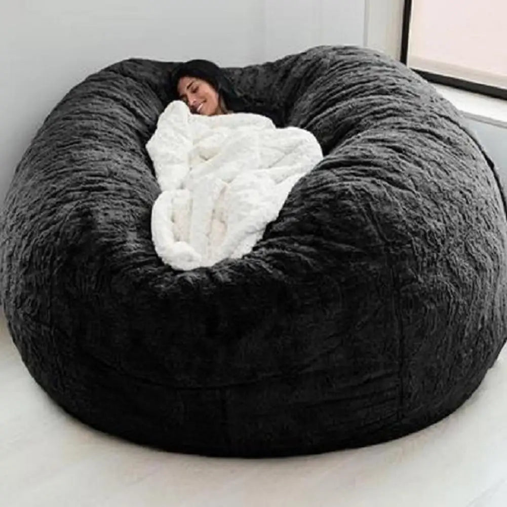 Extra Large Bean Bag Chair Cover No Stuffed Bean Bag Chair Beanbag Pouf Sofa Bed Room Seat Tatami Lounge Furniture Chair Cushion