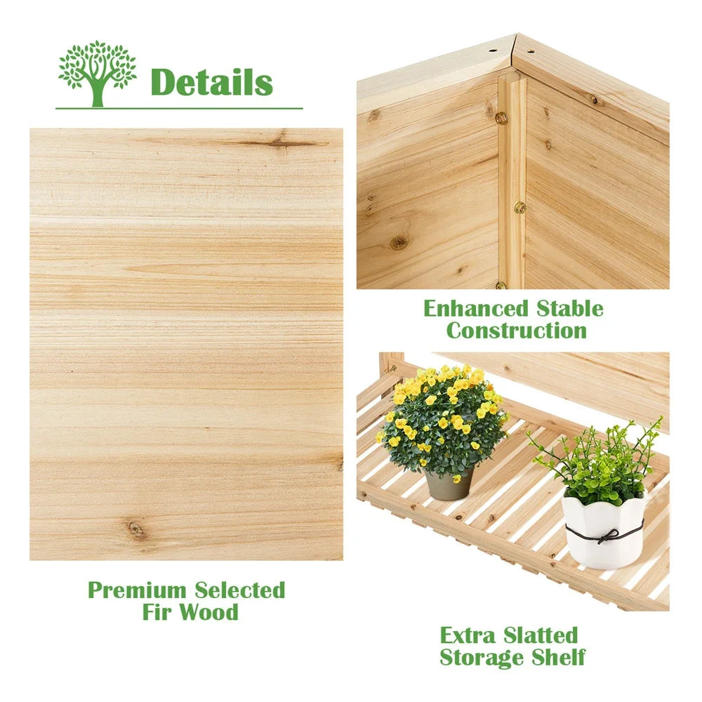 Raised Garden Planter Bed Box Stand Wood Elevated Planter for Garden