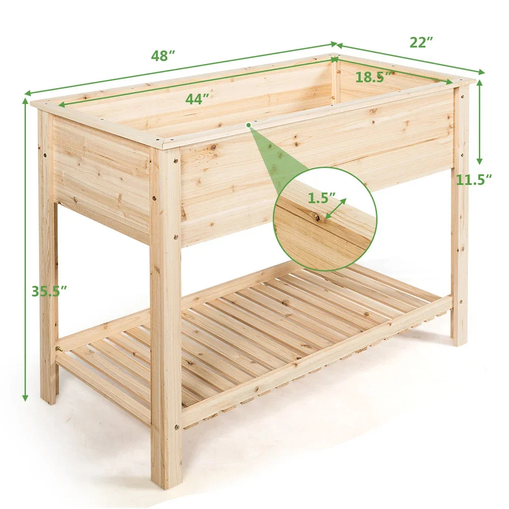 Raised Garden Planter Bed Box Stand Wood Elevated Planter for Garden