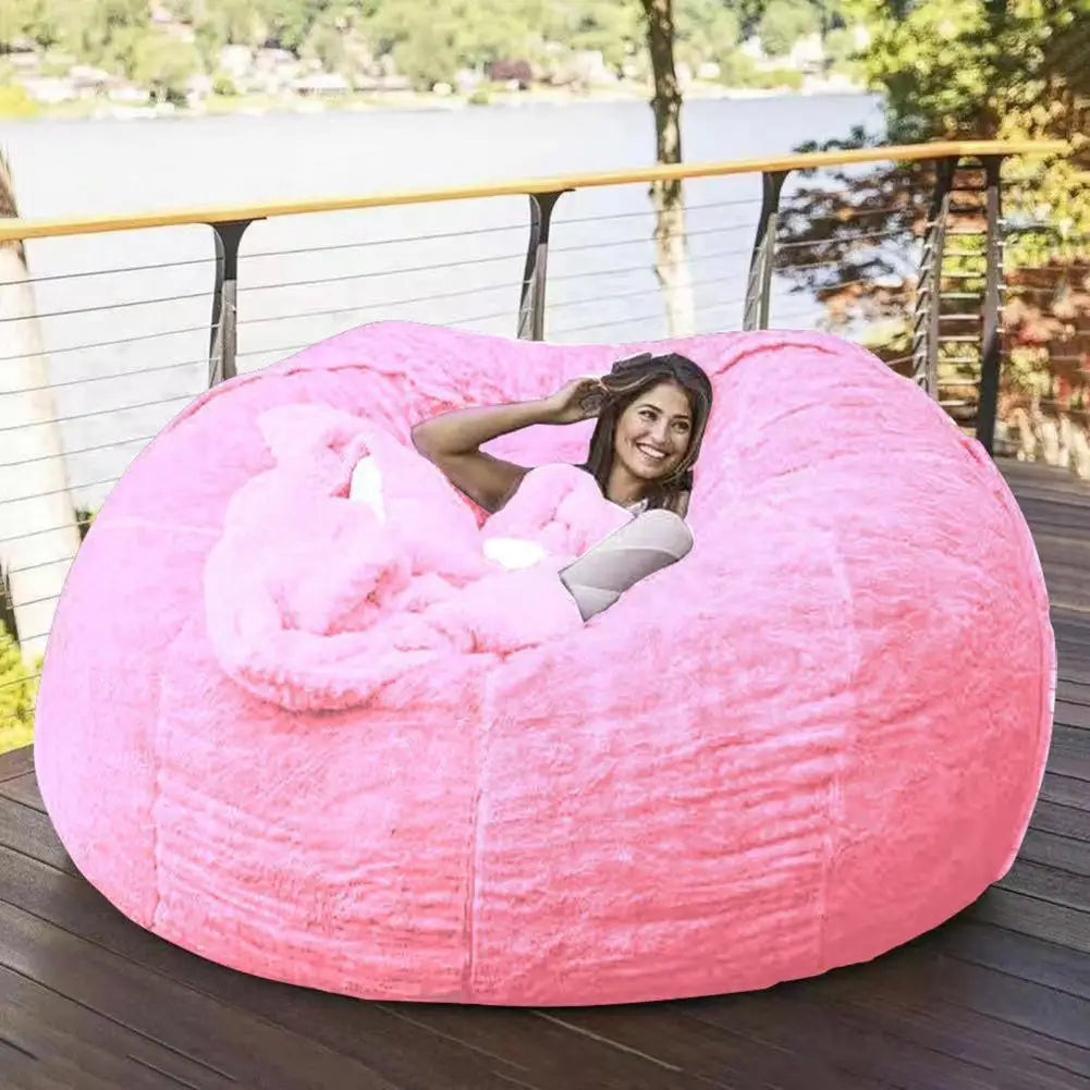 Extra Large Bean Bag Chair Cover No Stuffed Bean Bag Chair Beanbag Pouf Sofa Bed Room Seat Tatami Lounge Furniture Chair Cushion