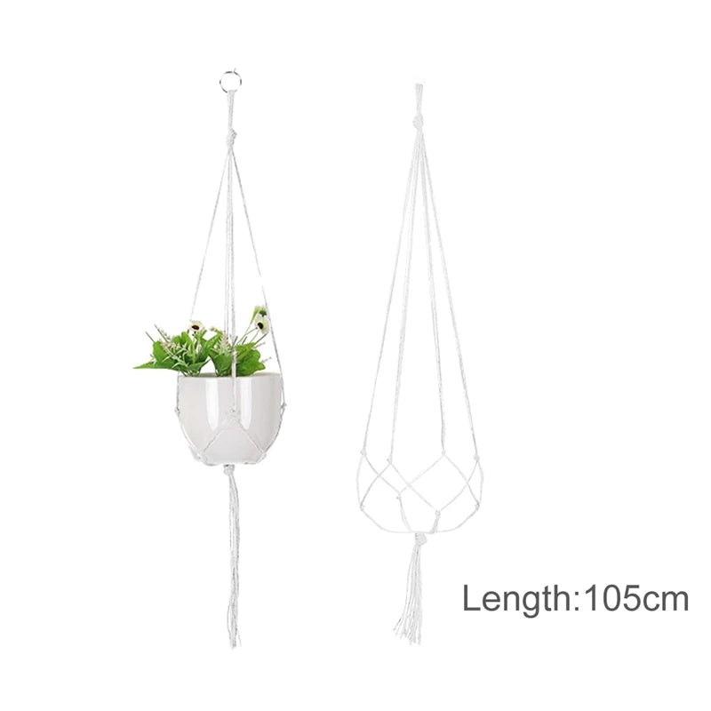 Hanging Plant Handmade Macrame Plant Hanger Flower Pot Planter Hanger Wall Decor Courtyard Garden Hanging Planter Hanging Basket