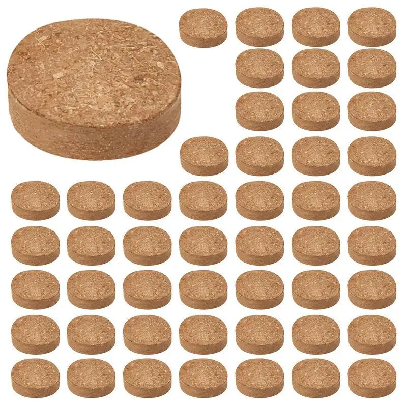 Coconut Fiber Coir Pellet 50pcs Nutrient Soil Universal Nursery Block Planting Nourishment Clod For Flowers Vegetables Garden