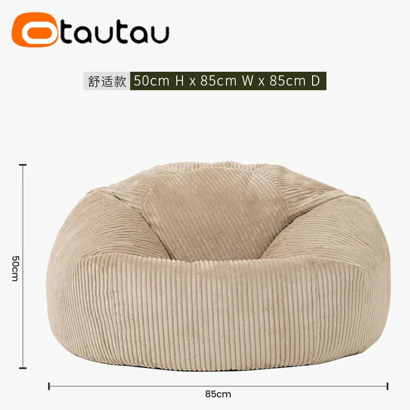 OTAUTAU Flannel/Velvet Bean Bag Chair Cover No Filler Floor Beanbag Sac Pouf Ottoman Single Sofa Frameless Furniture DD025