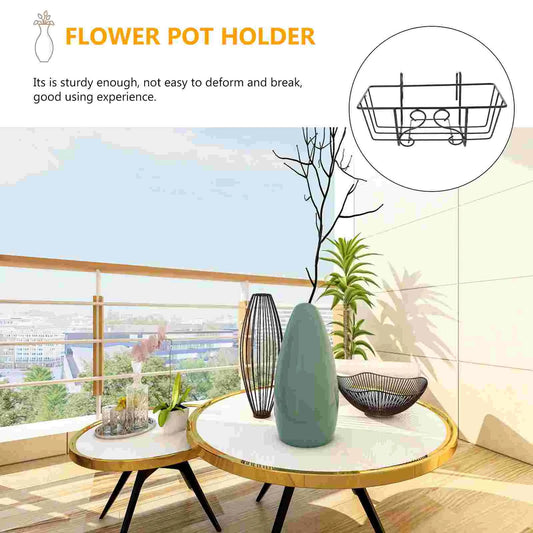 Iron Flower Stand Plant Basket Flowerpot Hanging Rack Holder Balcony Planter Bracket Fence