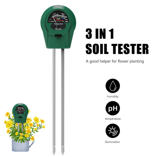 3 in1 Moisture Sunlight PH Meter Soil Water Acidity Humidity Light PH Test Garden Plants Flowers Moist Tester Testing Instrument